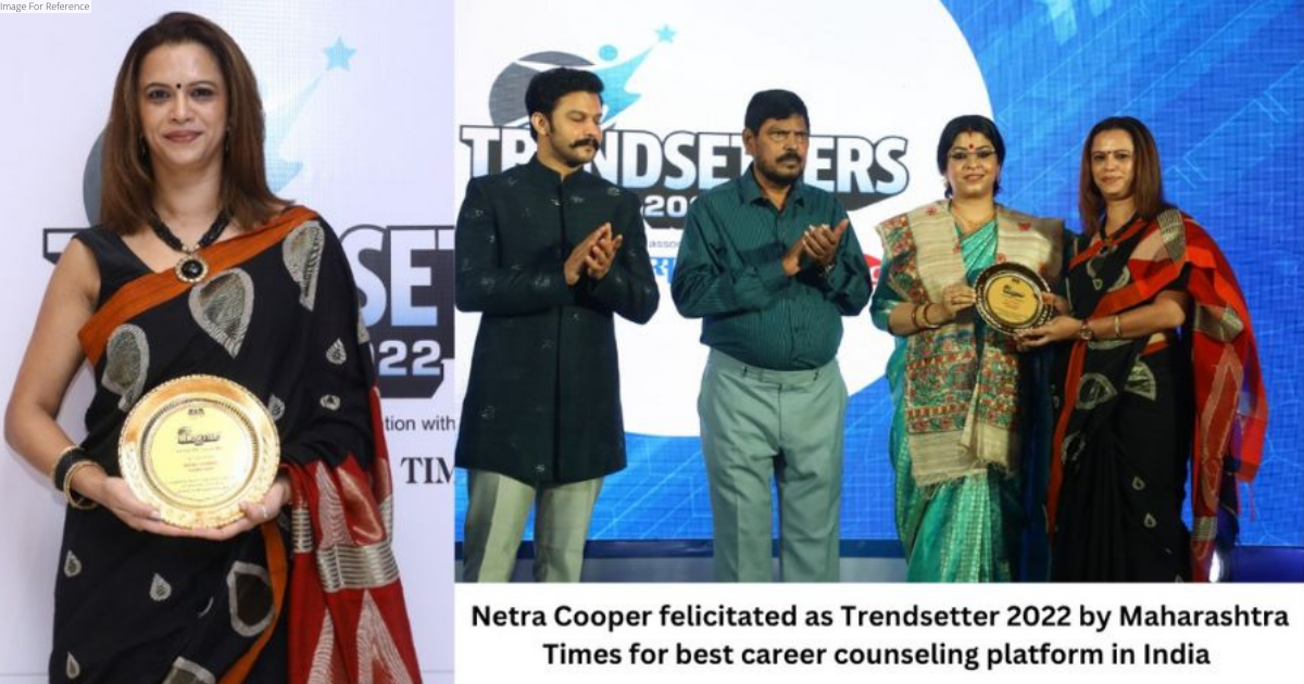   Netra  Cooper  felicitated  as Trendsetter  2022  by Maharashtra Times for best career counseling platform in India  